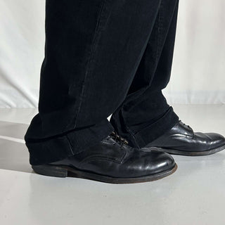 90's～ "made in SINGAPORE" OLD RALPH LAUREN ブラック 2タック コーデュロイ パンツ