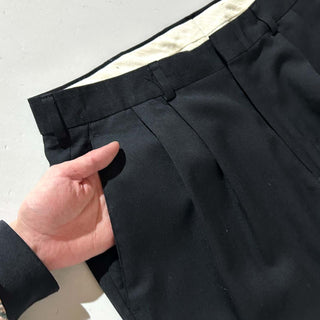 90's～00's "MADE IN DOMINICA" DOCKERS SLATES STAIN DEFENDER ブラック 2タック ワイド スラックス