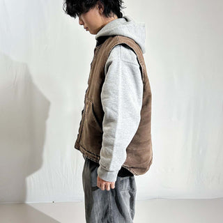 carhartt ブラウン フェード ボロ 裏キルティング ダック クラシック ベスト(XLARGE-REGULAR)