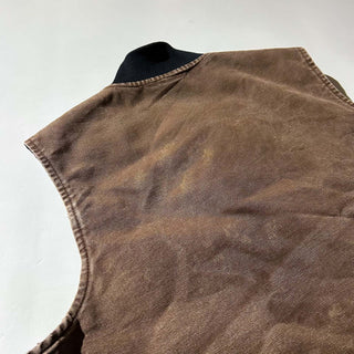 carhartt ブラウン フェード ボロ 裏キルティング ダック クラシック ベスト(XLARGE-REGULAR)