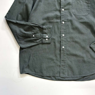00's Brooks Brothers "woven in ITALY" チェック ボタンダウン L/Sシャツ(グリーングレー)