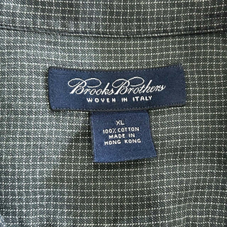 00's Brooks Brothers "woven in ITALY" チェック ボタンダウン L/Sシャツ(グリーングレー)