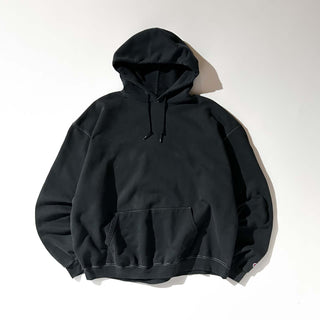 00's Champion "white stitch black body" 無地 スウェット パーカ