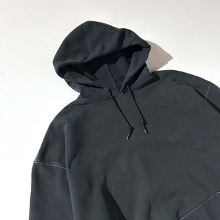 00's Champion "white stitch black body" 無地 スウェット パーカ