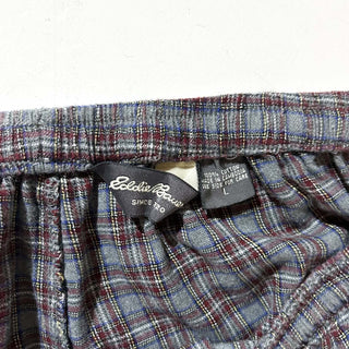 00's Eddie Bauer ドローコード マルチチェック パジャマ パンツ