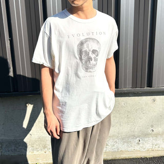 00's "Evolution" 髑髏 プリント Tシャツ