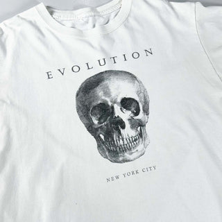 00's "Evolution" 髑髏 プリント Tシャツ