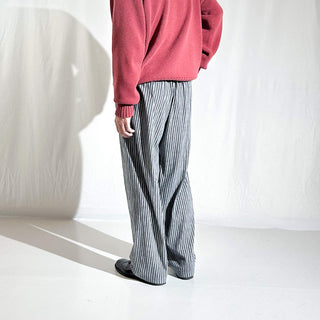 00's RBM ブラック×ホワイト ドローコード ワイド ストライプ パジャマ パンツ