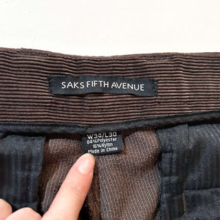 00's Saks Fifth Avenue ブラウン ダブルポケット コーデュロイ パンツ