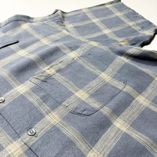00's van heusen リネン×レーヨン チェック S/Sシャツ