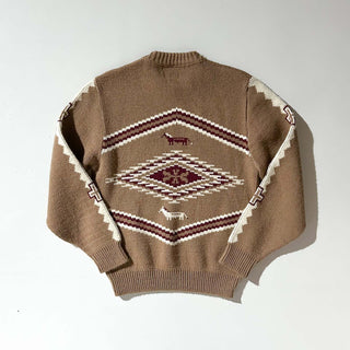 70's JCPenney 総柄 オーロンアクリル 馬 アニマル ニット セーター