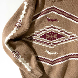 70's JCPenney 総柄 オーロンアクリル 馬 アニマル ニット セーター