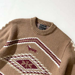 70's JCPenney 総柄 オーロンアクリル 馬 アニマル ニット セーター