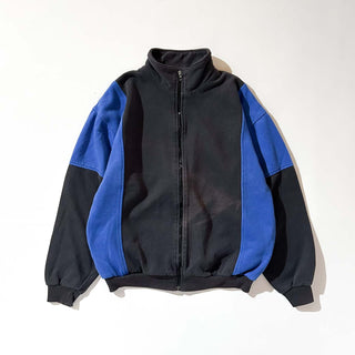 90's BLAIR 2トーン ポケット付き フルジップ スウェット シャツ