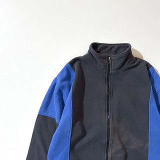 90's BLAIR 2トーン ポケット付き フルジップ スウェット シャツ