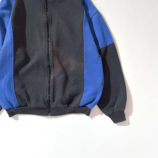 90's BLAIR 2トーン ポケット付き フルジップ スウェット シャツ