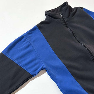 90's BLAIR 2トーン ポケット付き フルジップ スウェット シャツ