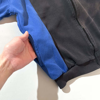 90's BLAIR 2トーン ポケット付き フルジップ スウェット シャツ