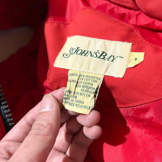 90's St. John's Bay レッド ダブルジップ スナップ ダウン ベスト