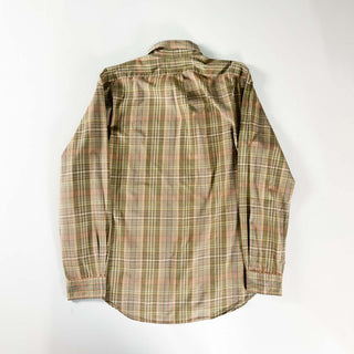 90's～ RALPH LAUREN ブラウン コットンツイル チェック ボタンダウン L/Sシャツ