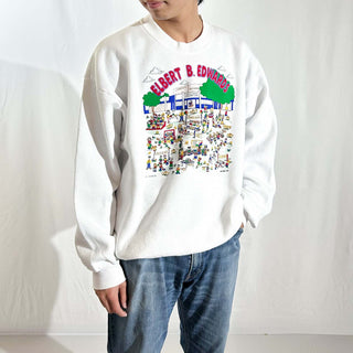 90's "made in USA" JERZEES "ELBERT B. EDWARDS" プリント スウェット シャツ