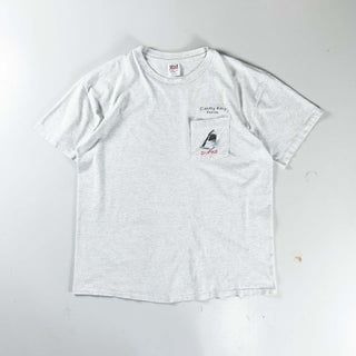 90's "made in USA" anvil 耳付き ポケット サメ 両面プリント Tシャツ