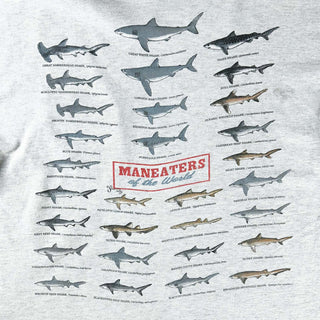 90's "made in USA" anvil 耳付き ポケット サメ 両面プリント Tシャツ