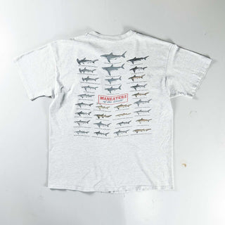 90's "made in USA" anvil 耳付き ポケット サメ 両面プリント Tシャツ