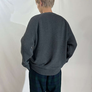 90's～ Timberland リブ編み 切替 ニット セーター