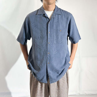 00's GEOFFREY BEENE  シルク オープンカラー アロハ S/Sシャツ