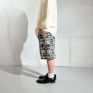 00's OLD NAVY パッチワーク マドラス ワイド ショーツ