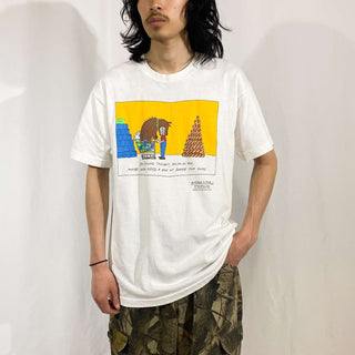 80's "made in USA" FRUIT OF THE LOOM コミカル アニマル アート Tシャツ
