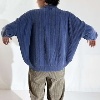 90's～00's "made in USA" sarah Arizona 襟付き ニット セーター(ネイビー)