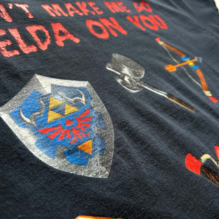 00's FRUIT OF THE LOOM "DON'T MAKE ME GO ZELDA ON YOU" キャラクター 両面プリント Tシャツ