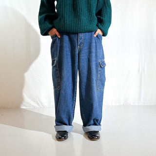 00's CULTURE スケーター ワイド デニム カーゴ パンツ