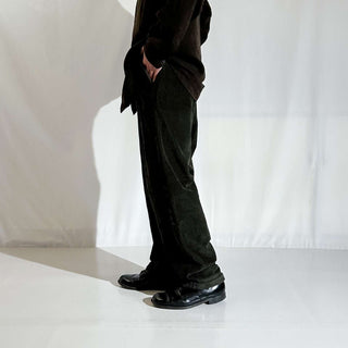 90's NAUTICA オリーブ 2タック コーデュロイ ワイド パンツ