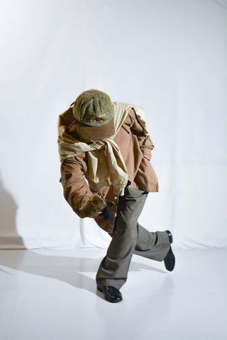 90's～ OLD RALPH LAUREN グレンチェック ワイドカラー L/Sネルシャツ