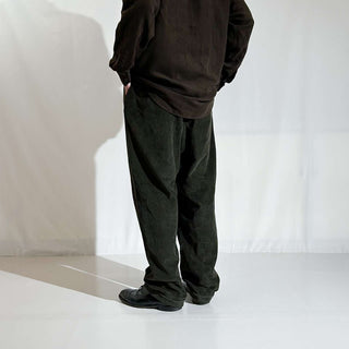 90's NAUTICA オリーブ 2タック コーデュロイ ワイド パンツ