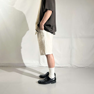 00's PERRY ELLIS リネン×コットン ヘリンボーン ショーツ