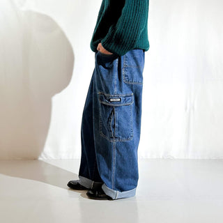 00's CULTURE スケーター ワイド デニム カーゴ パンツ