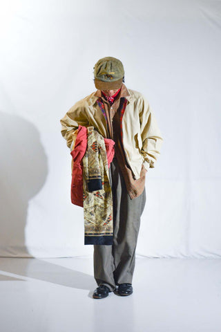 90's～ OLD RALPH LAUREN グレンチェック ワイドカラー L/Sネルシャツ