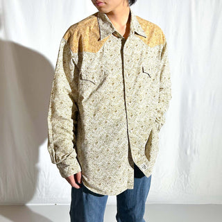 90's～ POLO JEANS CO. RALPH LAUREN 総柄 ウエスタン L/Sシャツ