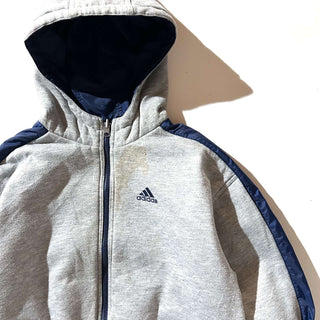 90's adidas ナイロン×スウェット フーデッド リバーシブル シェル ジャケット