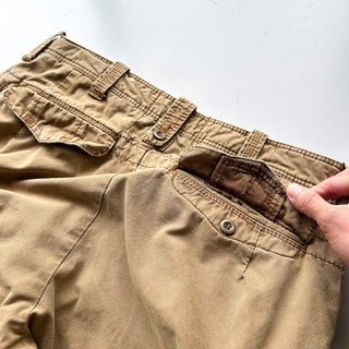 90's～ OLD RALPH LAUREN ６ポケット カーゴ ショーツ(カーキ)
