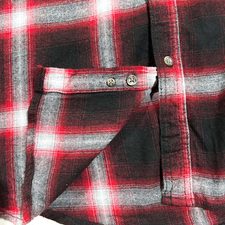 00's GEORGE コットン×レーヨン 比翼ボタンダウン オンブレ風  L/Sネルシャツ