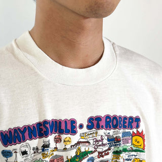 90's "made in USA" SCREEN STARS イラストマップ プリント Tシャツ