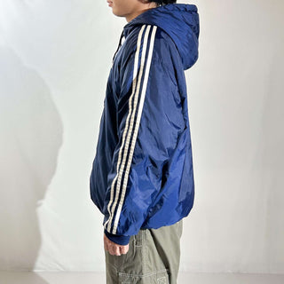 90's adidas ナイロン×スウェット フーデッド リバーシブル シェル ジャケット