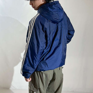 90's adidas ナイロン×スウェット フーデッド リバーシブル シェル ジャケット