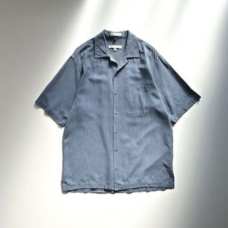 00's GEOFFREY BEENE  シルク オープンカラー アロハ S/Sシャツ