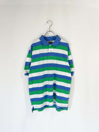 CHAPS マルチボーダー ワンポイント刺繍 S/Sポロシャツ